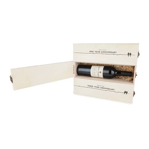 Newlywed's Anniversary Wooden Wine Gift Box